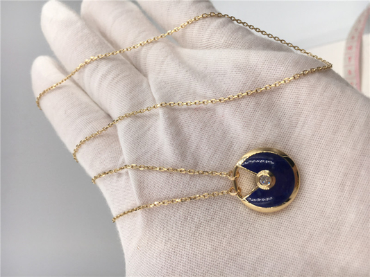 Catene reali di lusso dell'oro dei gioielli 18K dell'oro dei lapislazzuli blu scuro con i pendenti