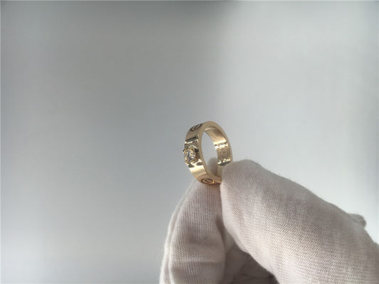 Qualità Brillante - oro giallo tagliato N4250100 dell'anello 18K del solitario di amore del diamante fabbrica