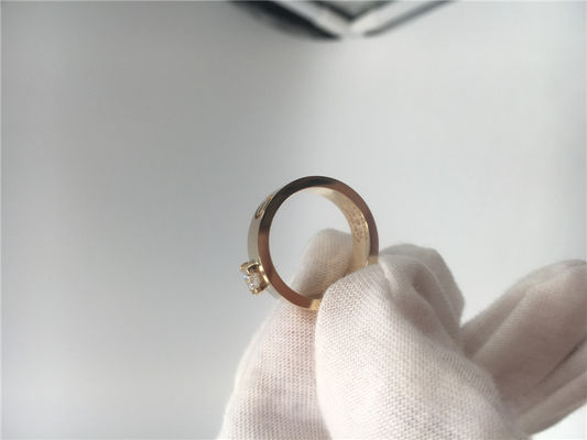 Qualità Brillante - oro giallo tagliato N4250100 dell'anello 18K del solitario di amore del diamante fabbrica