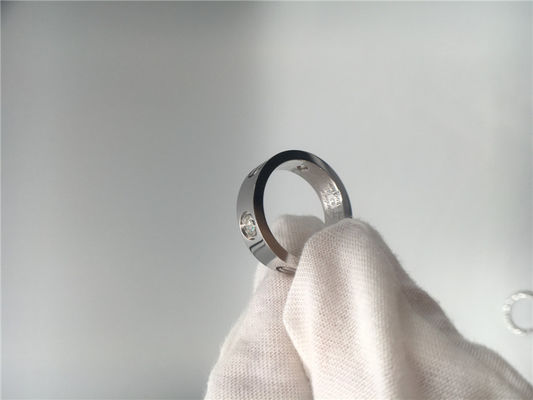 Qualità Nessun anello di amore della pietra preziosa, oro bianco Ring With di B4032500 18K 3 diamanti fabbrica
