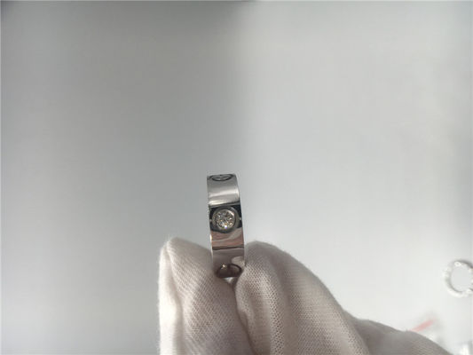 Qualità Nessun anello di amore della pietra preziosa, oro bianco Ring With di B4032500 18K 3 diamanti fabbrica