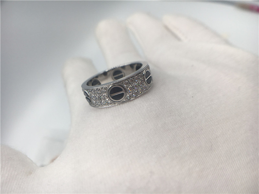 Amore Ring With Diamonds dei gioielli dell'oro bianco di B4207600 18K/ceramico