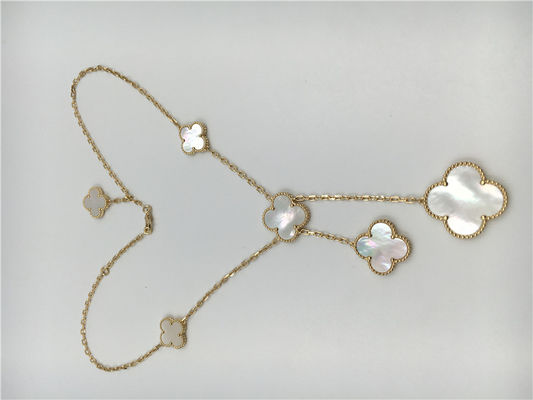 Qualità Oro giallo magico madreperlaceo bianco della collana 18k di Van Cleef Arpels Alhambra fabbrica