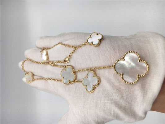 Qualità Oro giallo magico madreperlaceo bianco della collana 18k di Van Cleef Arpels Alhambra fabbrica