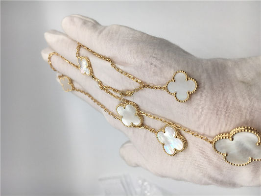 Qualità Oro giallo magico madreperlaceo bianco della collana 18k di Van Cleef Arpels Alhambra fabbrica
