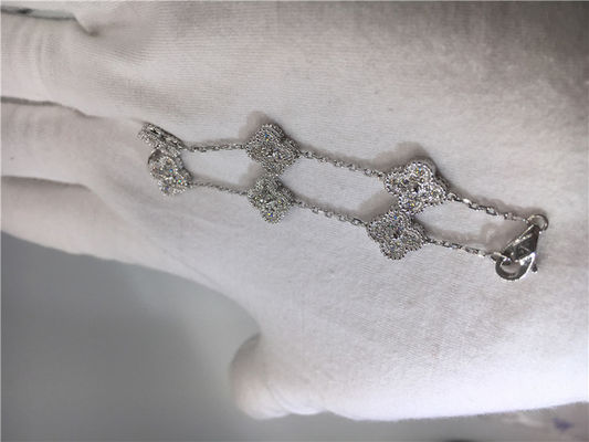 Qualità Oro bianco del diamante del diamante dei gioielli di Alhambra di motivi dolci di lusso completi del braccialetto 6 fabbrica