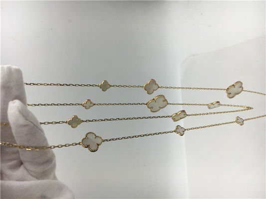 Qualità Long Necklace Van Cleef e Arpels con la collana del pendente dell'oro bianco di motivi di forma 16 del fiore fabbrica