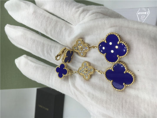 Qualità Orecchini di VCARO9II00 Van Cleef Vintage Alhambra con malachite/diamante fabbrica