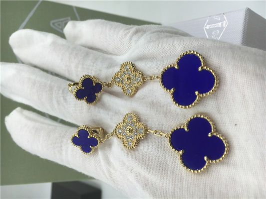 Qualità Orecchini di VCARO9II00 Van Cleef Vintage Alhambra con malachite/diamante fabbrica