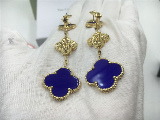 Qualità Orecchini di VCARO9II00 Van Cleef Vintage Alhambra con malachite/diamante fabbrica