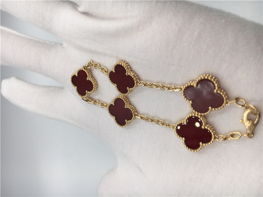 Qualità Annata su misura 18k Rosa Gold Bracelet Van Cleef Arpels con la cornalina rossa fabbrica