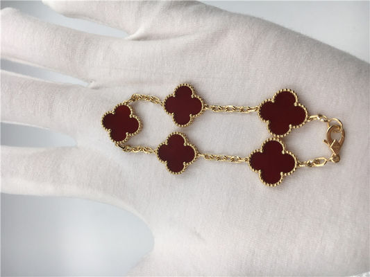 Qualità Annata su misura 18k Rosa Gold Bracelet Van Cleef Arpels con la cornalina rossa fabbrica