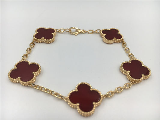 Qualità Annata su misura 18k Rosa Gold Bracelet Van Cleef Arpels con la cornalina rossa fabbrica