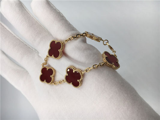 Qualità Annata su misura 18k Rosa Gold Bracelet Van Cleef Arpels con la cornalina rossa fabbrica
