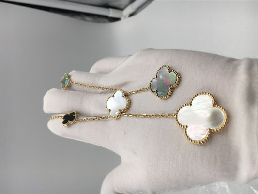 Qualità collana a forma di del fiore dell'oro giallo 18k, collana magica di Van Cleef Arpels Alhambra fabbrica
