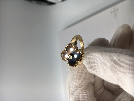 Qualità Oro giallo 18k, anelli di fidanzamento delle fedi nuziali rotonde del diamante della pietra preziosa con l'occhio delle tigri fabbrica