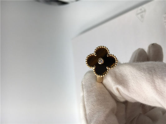 Qualità Oro giallo 18k, anelli di fidanzamento delle fedi nuziali rotonde del diamante della pietra preziosa con l'occhio delle tigri fabbrica