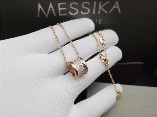 Qualità collana di lusso dei gioielli B Zero1 dell'oro giallo 18K con i piccoli diamanti 100% fatti a mano fabbrica