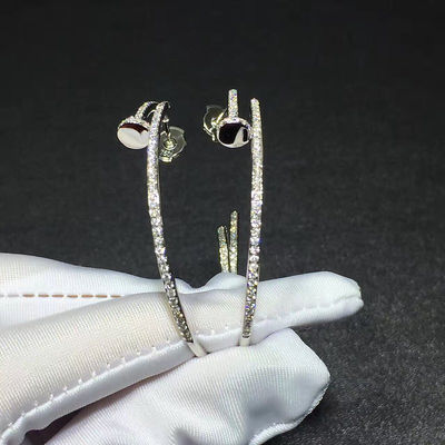 Qualità Nessun orecchino dell'ONU Clou di Juste della pietra preziosa inchioda l'oro bianco di forma 18K con i diamanti fabbrica