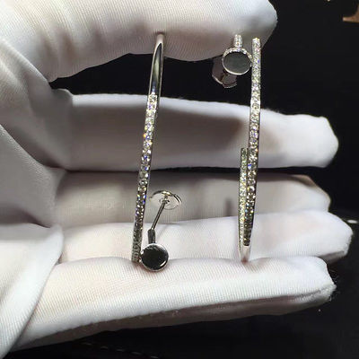 Qualità Nessun orecchino dell'ONU Clou di Juste della pietra preziosa inchioda l'oro bianco di forma 18K con i diamanti fabbrica