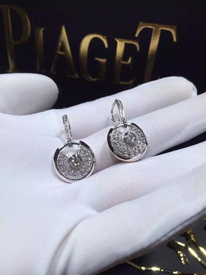 Oro bianco di N8515029 Diamond Earrings 18K per le giovani signore