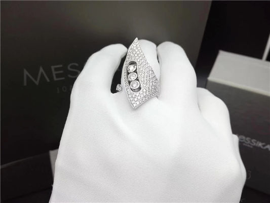 Qualità anelli di diamante dell'oro bianco 18K, anelli di fidanzamento di nozze delle donne con progettazione di Horn fabbrica