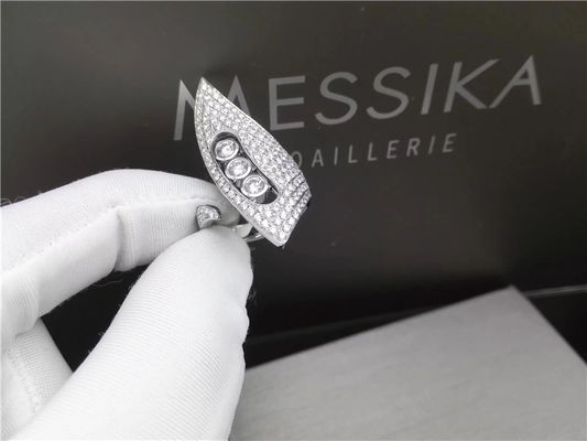 Qualità anelli di diamante dell'oro bianco 18K, anelli di fidanzamento di nozze delle donne con progettazione di Horn fabbrica