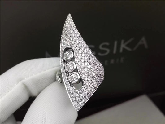 Qualità anelli di diamante dell'oro bianco 18K, anelli di fidanzamento di nozze delle donne con progettazione di Horn fabbrica