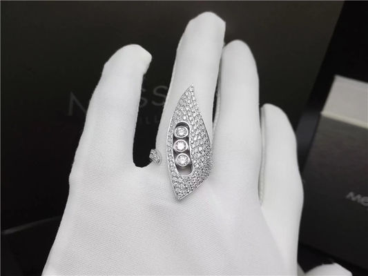 Qualità anelli di diamante dell'oro bianco 18K, anelli di fidanzamento di nozze delle donne con progettazione di Horn fabbrica