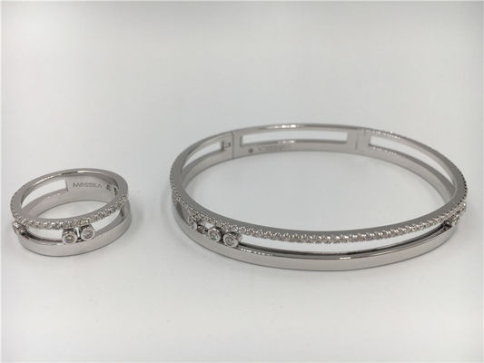 Qualità Selli il braccialetto commovente del diamante di forma, braccialetti del braccialetto dell'oro bianco delle signore 18k fabbrica