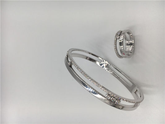 Qualità Selli il braccialetto commovente del diamante di forma, braccialetti del braccialetto dell'oro bianco delle signore 18k fabbrica