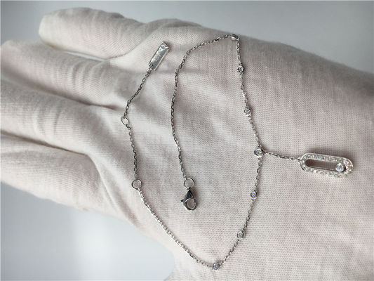 Qualità Progettazione semplice elegante dei braccialetti di caviglia dell'oro bianco 18K con un diamante commovente fabbrica