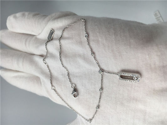 Qualità Progettazione semplice elegante dei braccialetti di caviglia dell'oro bianco 18K con un diamante commovente fabbrica