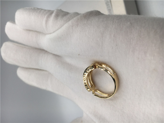 Oro giallo mezzo Empety 3 Diamond Ring muoventesi dei gioielli del 18K Parigi delle donne