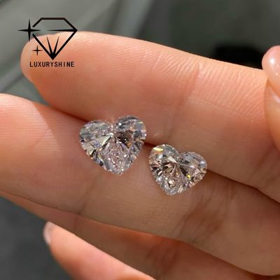Qualità LuxuryShine VVS2 Bianco Cuore Taglio Eccellente Diamante Coltivato in Laboratorio 1CT 2CT 3CT 4CT 5CT Supporta la Personalizzazione Speciale fabbrica
