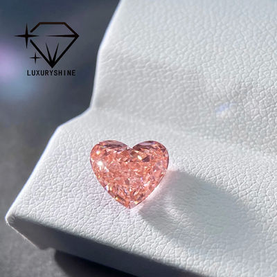 Qualità LuxuryShine Fancy Pink / Fancy Intense Pink / Fancy Vivid Pink Heart Cut Lab Cresciuto Diamante VVS-VS1 Diamanti reali e gioielli da matrimonio e gioielli personalizzati fabbrica