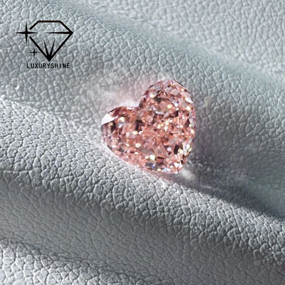 Qualità LuxuryShine Fancy Pink / Fancy Intense Pink / Fancy Vivid Pink Heart Cut Lab Cresciuto Diamante VVS-VS1 Diamanti reali e gioielli da matrimonio e gioielli personalizzati fabbrica
