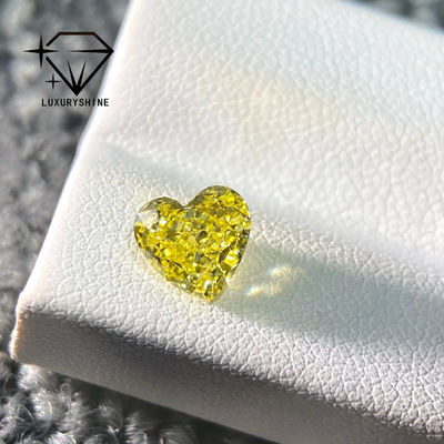 Qualità LuxuryShine VS1 Diamanti coltivati in laboratorio in forma di cuore giallo 1CT 2CT 3CT 4CT 5CT Diamanti veri con certificato IGI fabbrica