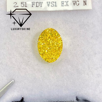 Qualità LuxuryShine VVS-VS Fancy Yellow/Light Yellow/Fancy Intense/Vivid Yellow Diamante Coltivato in Laboratorio 1CT 2CT 3CT 4CT 5CT Ovale Taglio Eccellente Con Certificato e Gioielli Personalizzati fabbrica