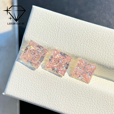 LuxuryShine 1-10CT Princess Shape Fancy pink Lab Grown Diamond VVS-VS Loose Diamonds Gioielli personalizzati con certificato IGI