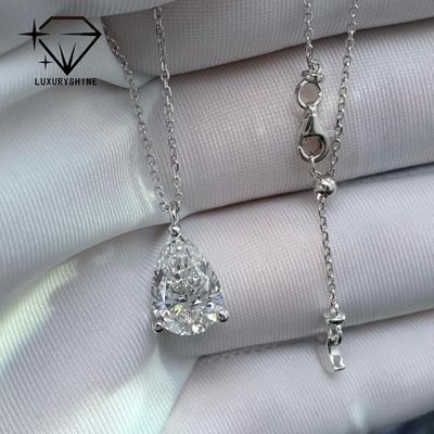Qualità Collana con diamante a pera coltivato in laboratorio, oro 18K, purezza VVS-VS fabbrica