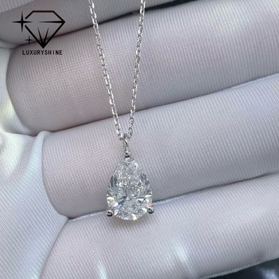 Qualità Collana con diamante a pera coltivato in laboratorio, oro 18K, purezza VVS-VS fabbrica