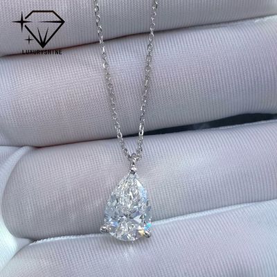 Qualità Collana con diamante a pera coltivato in laboratorio, oro 18K, purezza VVS-VS fabbrica