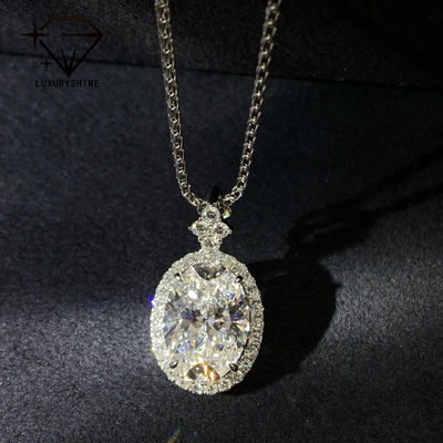 Qualità 18K Oro Ovale Laboratorio Cresciuto Diamante Pendente VVS1-VS1 0.3-3.0ct fabbrica