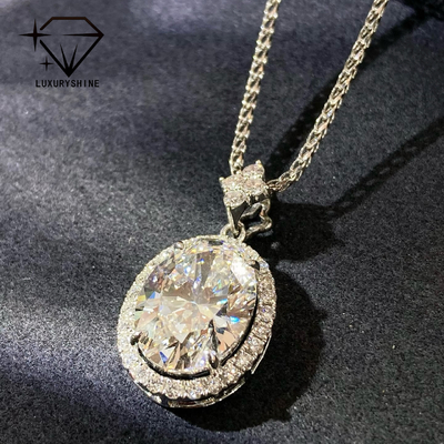 18K Oro Ovale Laboratorio Cresciuto Diamante Pendente VVS1-VS1 0.3-3.0ct