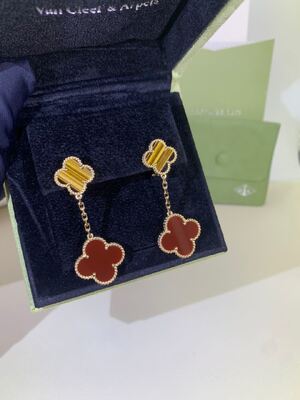 VCARP2R200 Alhambra Earrings magico 2 motivi 18K Rose Gold Diamond