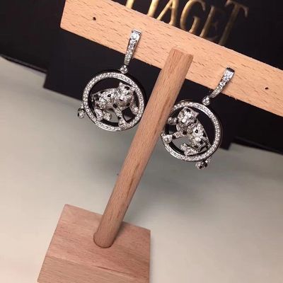 Qualità Smeraldi Jade Onyx dell'oro bianco di PanthèRe De dei gioielli degli orecchini dell'oro dei diamanti 18K fabbrica