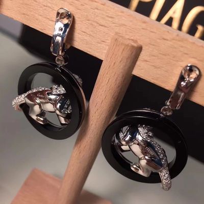 Qualità Smeraldi Jade Onyx dell'oro bianco di PanthèRe De dei gioielli degli orecchini dell'oro dei diamanti 18K fabbrica