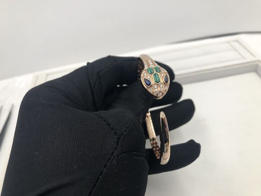 Qualità I braccialetti di lusso di incanto di Snakewomens dei gioielli hanno personalizzato un oro rosa di 18 Kt con i diamanti fabbrica