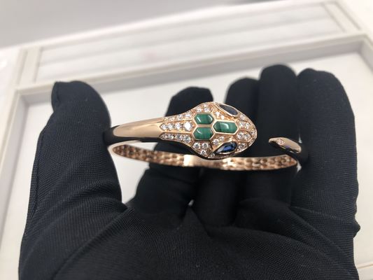Qualità I braccialetti di lusso di incanto di Snakewomens dei gioielli hanno personalizzato un oro rosa di 18 Kt con i diamanti fabbrica